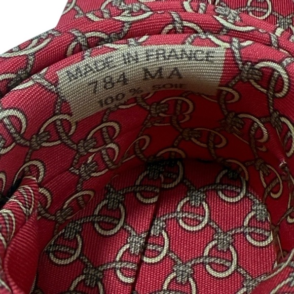 Hermes chain pattern silk tie made in France - Picture 3 of 3